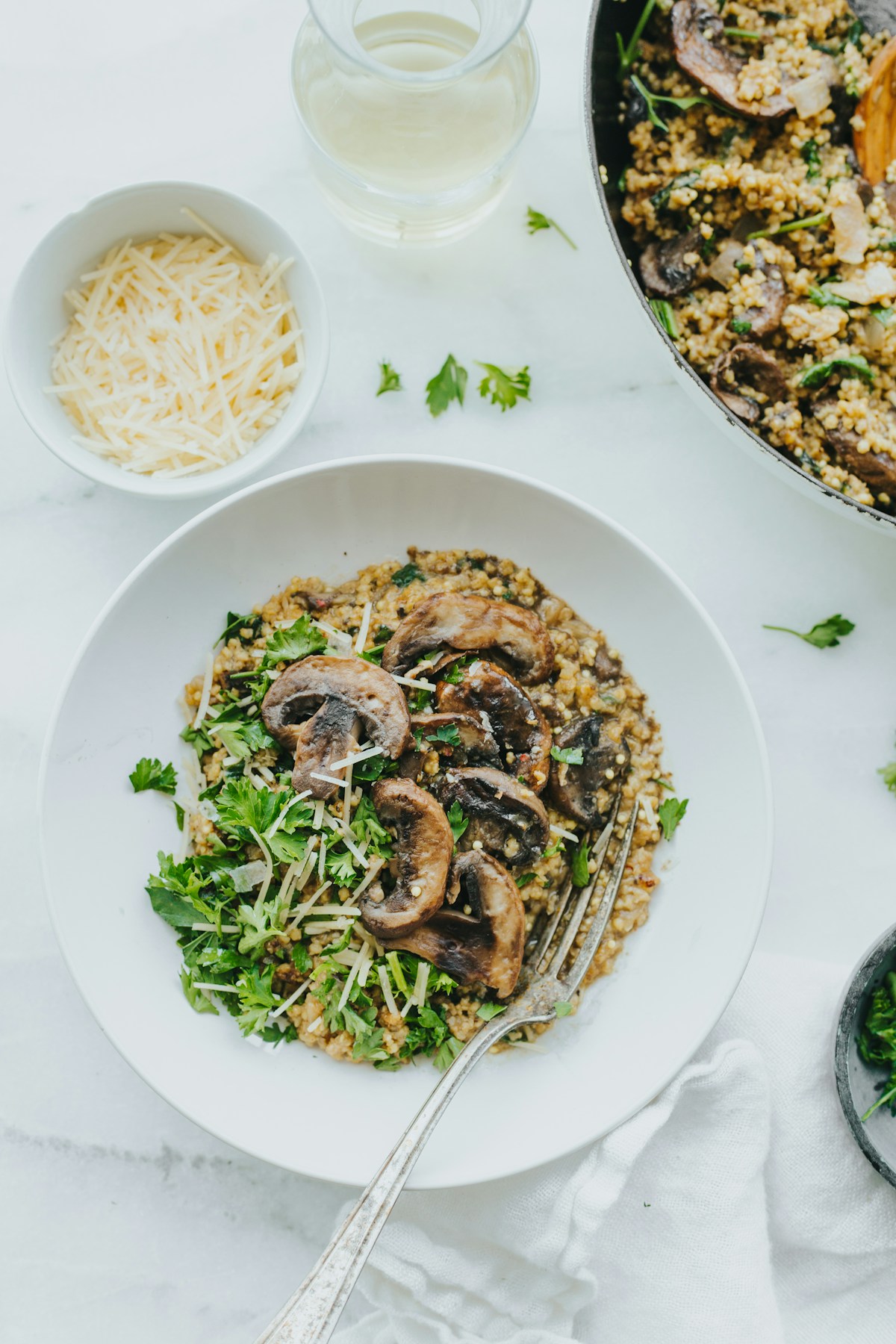 Mushroom and Spinach Quinoa Risotto